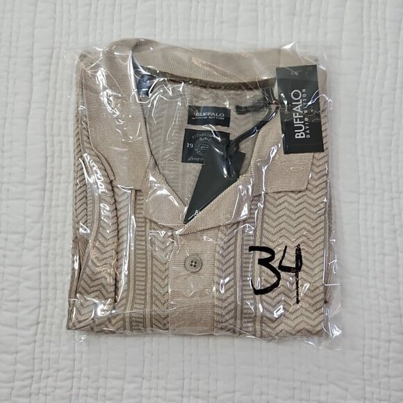 Buffalo David Bitton Men's Button-Up Sweater Men's L Jute Brown Textured NWT - Picture 14 of 14